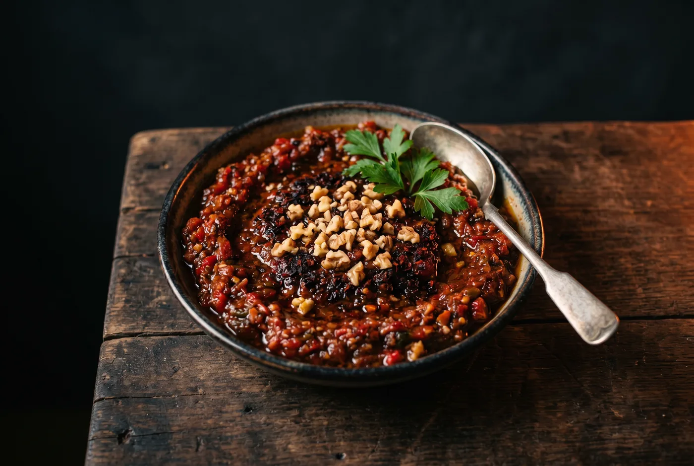 Ezme Épicé — Tomates finement coupées, poivrons, noix, isot